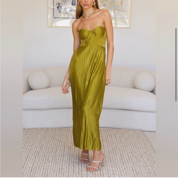 NWT Hello Molly Chase the Blues Midi Midi Dress (Green) - Picture 7 of 9